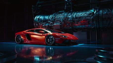 Red Lamborghini Aventador wallpaper