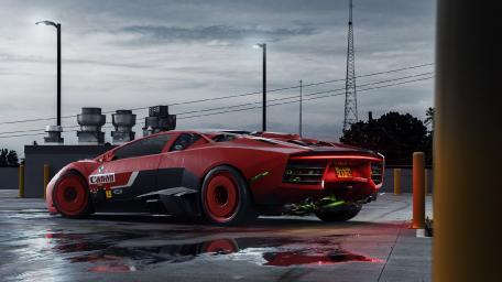 Sleek and Bold Red Supercar Wallpaper wallpaper
