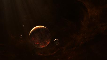 Planet with moons wallpaper