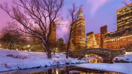 Gapstow Bridge (Central Park) in winter wallpaper