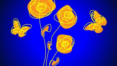 Butterflies and roses wallpaper