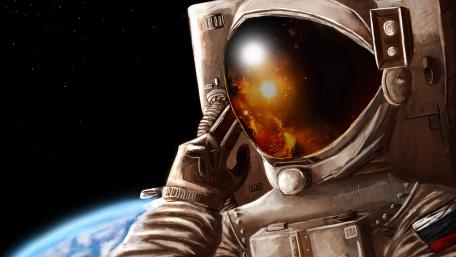 Astronaut on the space graphics wallpaper