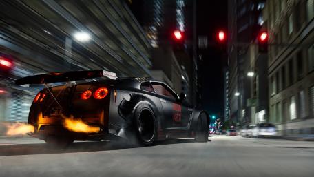 Nissan GT-R drifting wallpaper