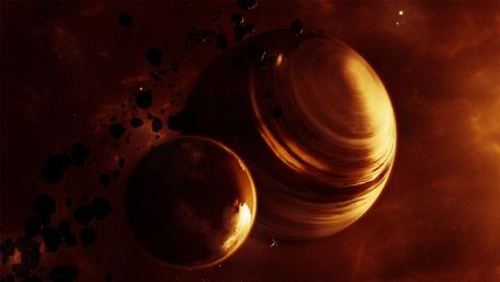 Mystical Encounter with Celestial Giants wallpaper