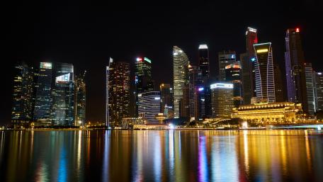 Singapore by night wallpaper
