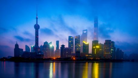 Misty Pudong Skyline wallpaper