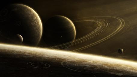 Ringed planet wallpaper