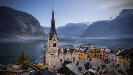Evangelical Church of Hallstatt (Austria) wallpaper