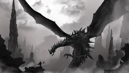Warrior and Dragon wallpaper