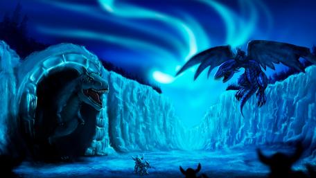 Dragon vs Dinosaur wallpaper