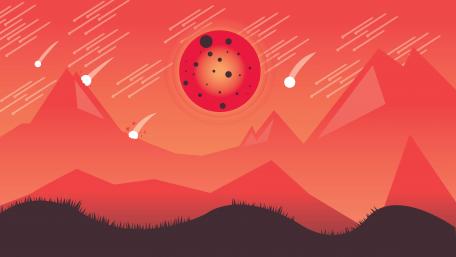 Bloody moon minimal art wallpaper
