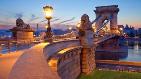 Chain Bridge lions (Budapest, Hungray) wallpaper