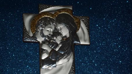 Holy Family in Celestial Serenity wallpaper