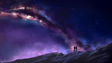Shooting star watching wallpaper