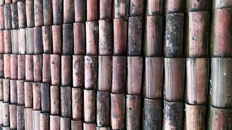 Textured Patterns of Vintage Roof Tiles wallpaper