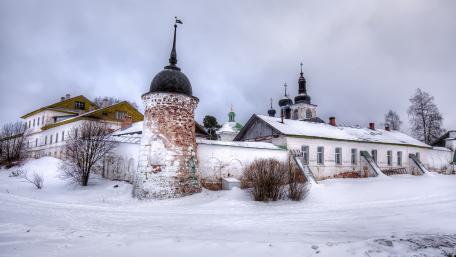 Winter Serenity at the Old Chapel wallpaper
