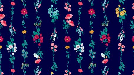 Floral Symphony on Midnight Canvas wallpaper