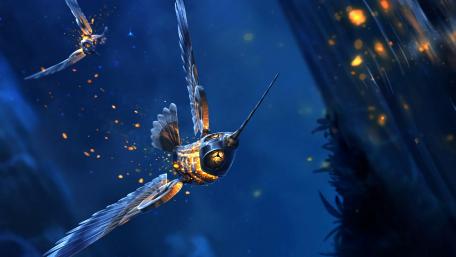 Machine bird wallpaper