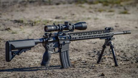 Precision at Rest: Sniper Rifle Display wallpaper