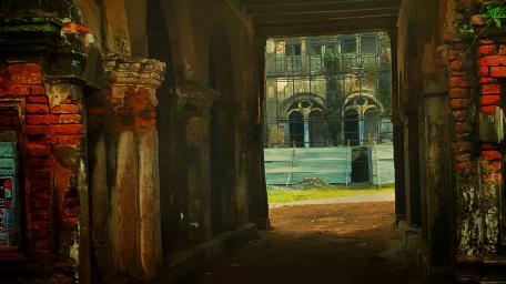 Ancient Architecture Through Weathered Arches wallpaper