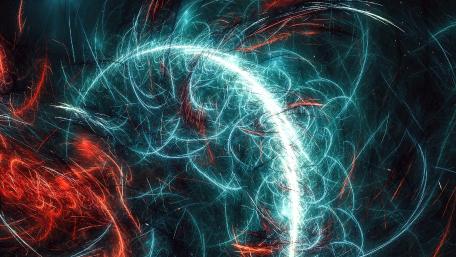 Ethereal Light Trails in Darkness wallpaper