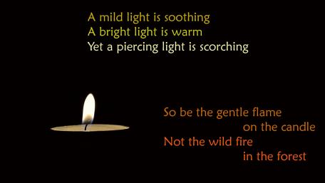 Candle with quote wallpaper
