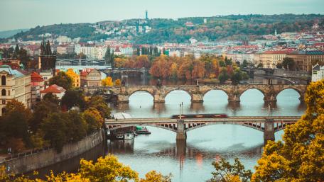 Vltava river in Prague wallpaper