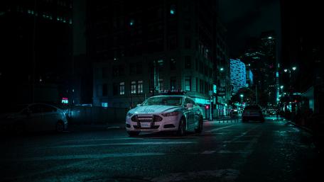 City Night Lights with a Car Theme wallpaper