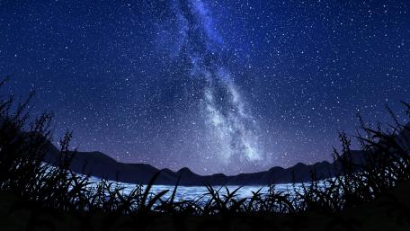 Milky way fantasy landscape wallpaper