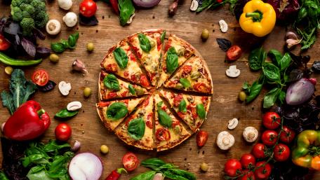 Veggie  pizza wallpaper