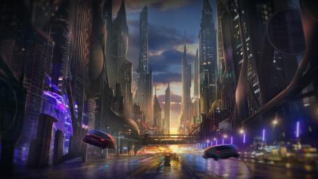 Futurustic street wallpaper