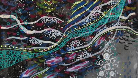 Vibrant Flowing Patterns in Watercolor Art wallpaper