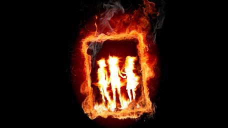 Frame in fire wallpaper
