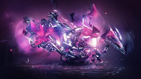 Abstract Purple Digital Fusion wallpaper
