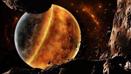 Glowing planet wallpaper