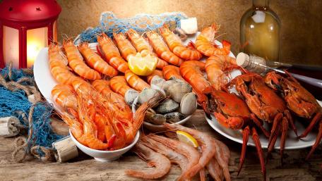 Scampi and clam wallpaper