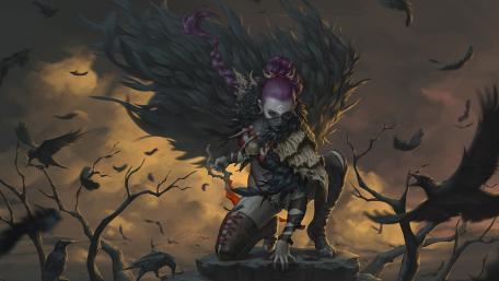 Demon and crows wallpaper