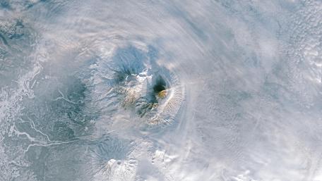 Plume Over the Kamchatka Peninsula wallpaper