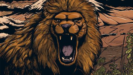 Angry lion wallpaper