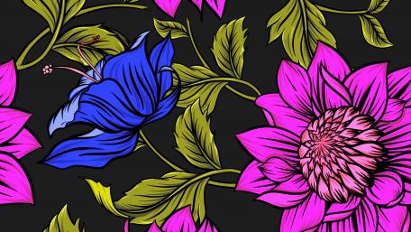 Big flower pattern wallpaper