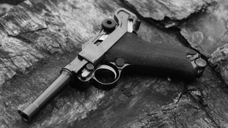 Classic Black and White Revolver Design Wallpaper wallpaper