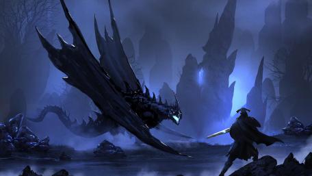 Warrior vs Dragon wallpaper