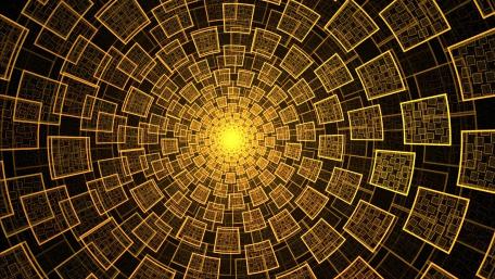 Golden Fractal Tunnel Art for Modern Spaces wallpaper