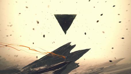 Mysterious Geometric Forms in Ethereal Space wallpaper