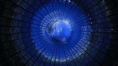 Mystical Blue Tunnel of Dreams wallpaper