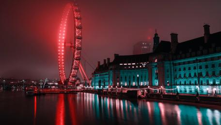 Red ferris wheel wallpaper
