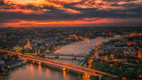 Bangkok at sunset wallpaper