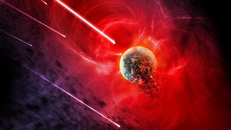 Asteroid impact wallpaper