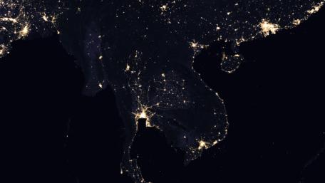 Night Lights of the Indochinese Peninsula 2016 wallpaper