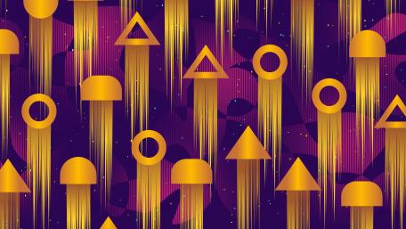 Golden geometric shapes wallpaper